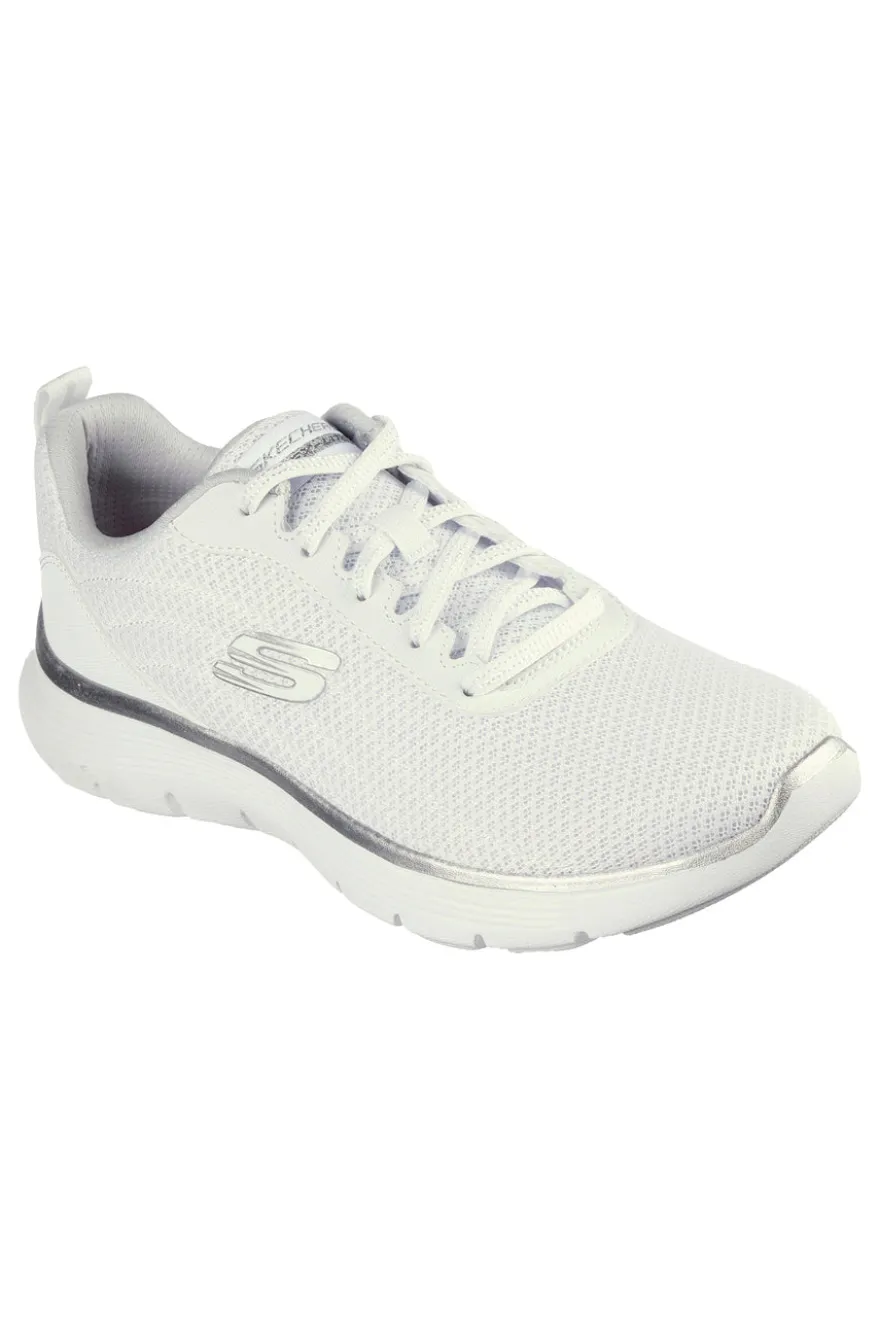 Sneakers bianche con dettagli argento Flex Appeal 5.0 Skechers