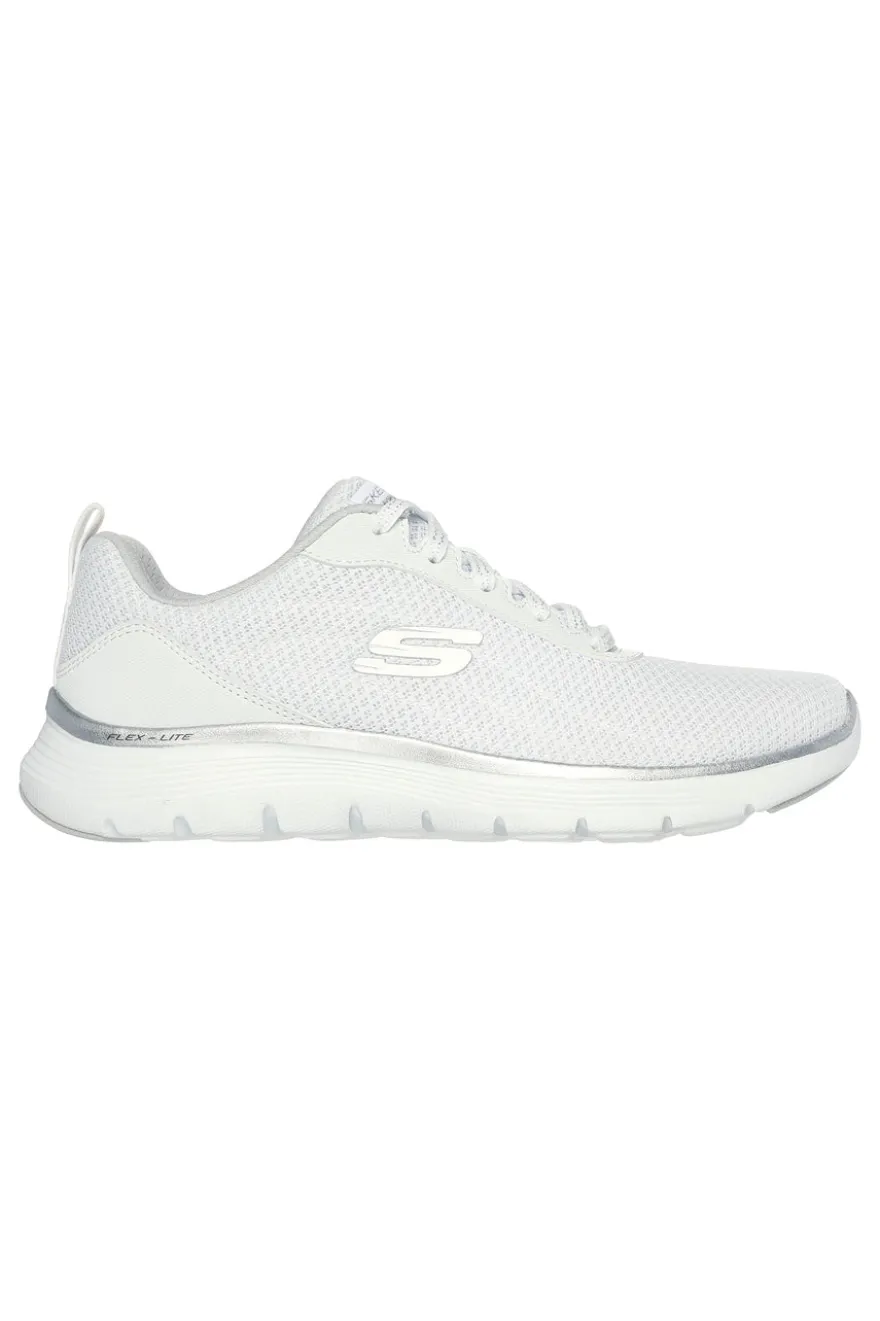 Sneakers bianche con dettagli argento Flex Appeal 5.0 Skechers