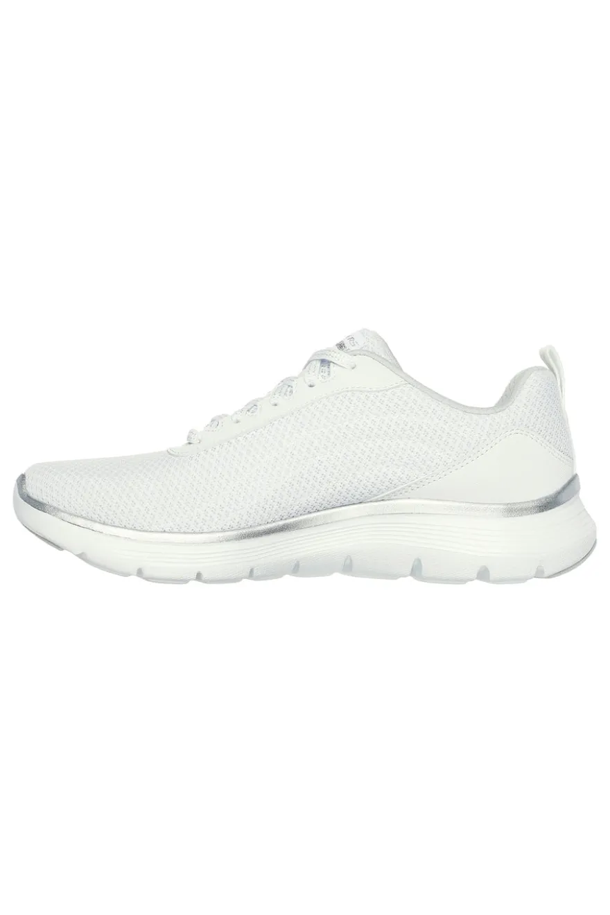 Sneakers bianche con dettagli argento Flex Appeal 5.0 Skechers