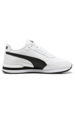 Sneakers bianche con dettagli neri e soletta SoftFoam+ Puma ST Runner v4 L Jr