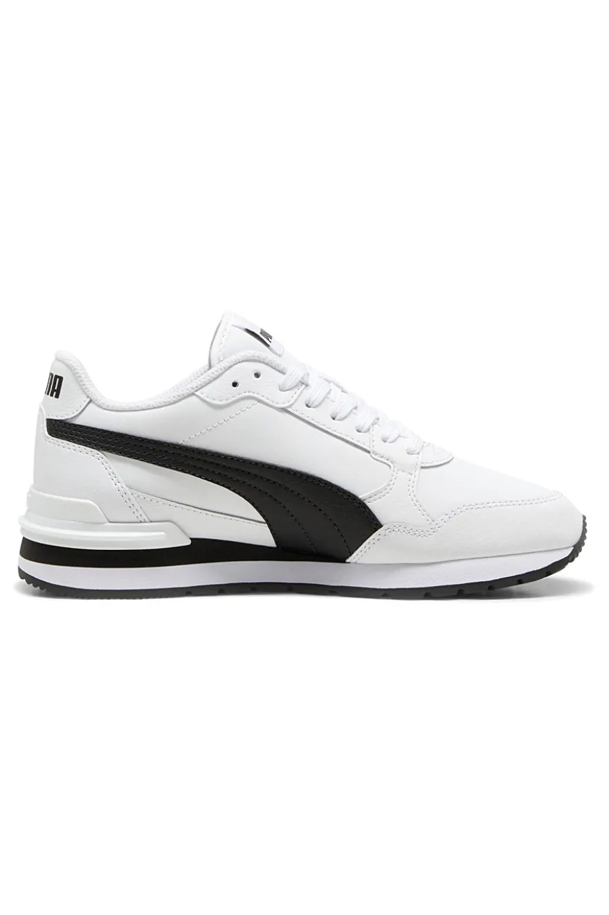 Sneakers bianche con dettagli neri e soletta SoftFoam+ Puma ST Runner v4 L Jr