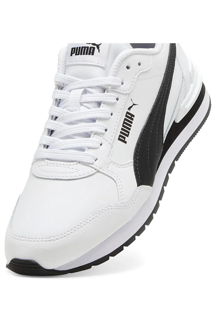 Sneakers bianche con dettagli neri e soletta SoftFoam+ Puma ST Runner v4 L Jr