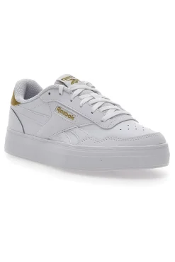 Sneakers Bianche Con Dettagli Oro Reebok Court Advance Bold
