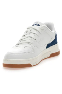 Sneakers Bianche con Dettaglio Posteriore Blu in Pelle DIADORA GINGER