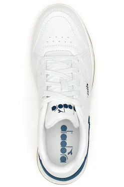 Sneakers Bianche con Dettaglio Posteriore Blu in Pelle DIADORA GINGER