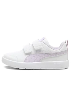 Sneakers Bianche con Dettagli Lilla i Pois e Velcro PUMA Courtflex V3 Dotty V PS