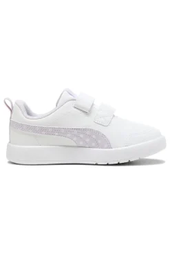 Sneakers Bianche con Dettagli Lilla i Pois e Velcro PUMA Courtflex V3 Dotty V PS