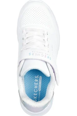 Sneakers bianche con dettagli metallici e chiusura adattiva Skechers Uno Lite 2.0 Vivid Metallic