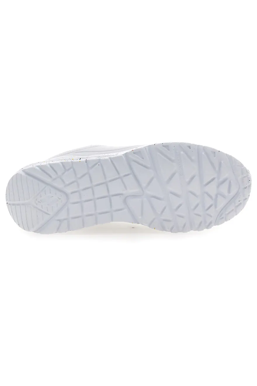 Sneakers bianche con dettagli arcobaleno e suola maculata Skechers Uno Lite Rainbow Speckle