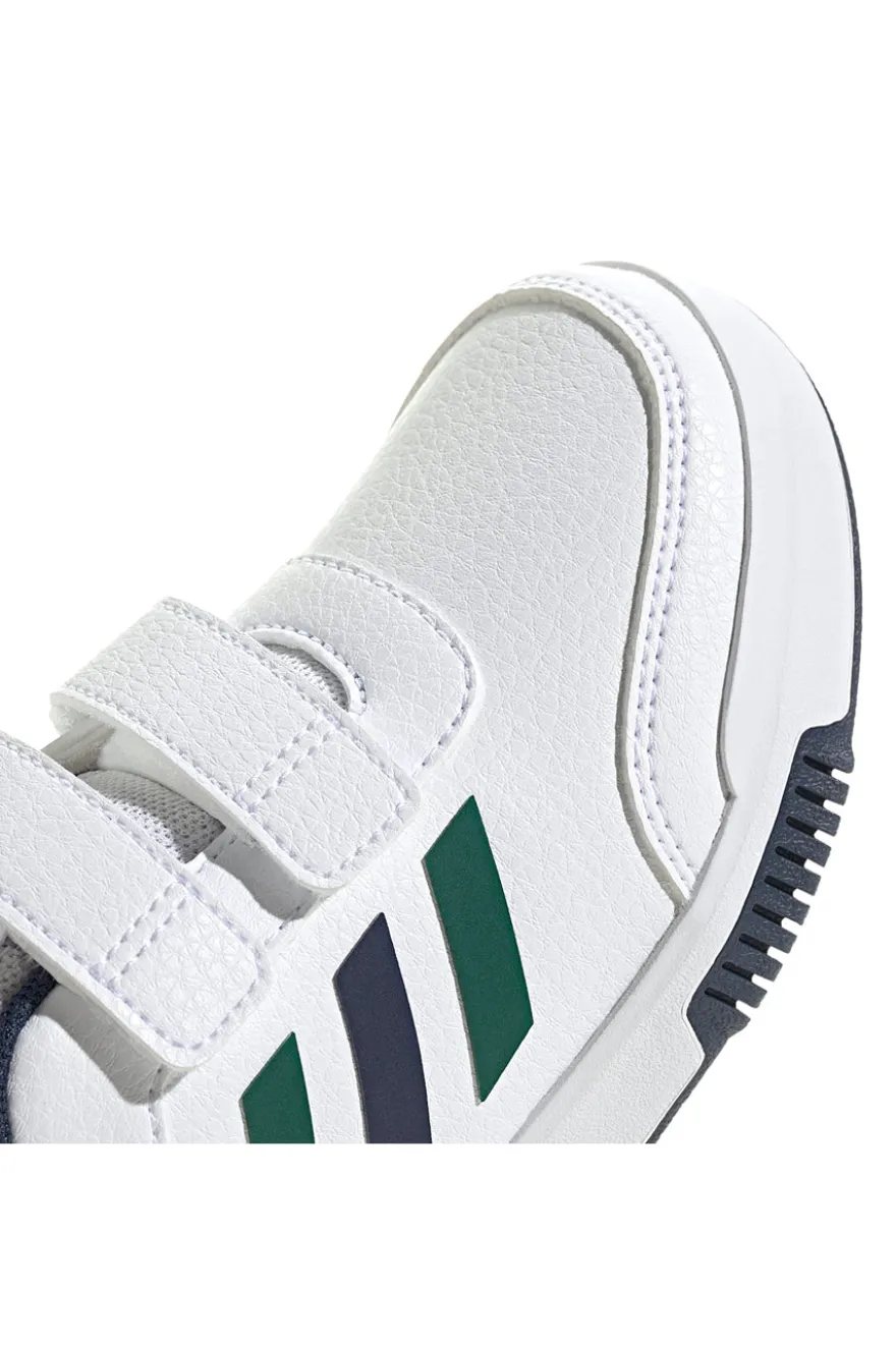Sneakers bianche con dettagli blu e verdi chiusura a strappo Adidas Tensaur Sport 2.0 CF K