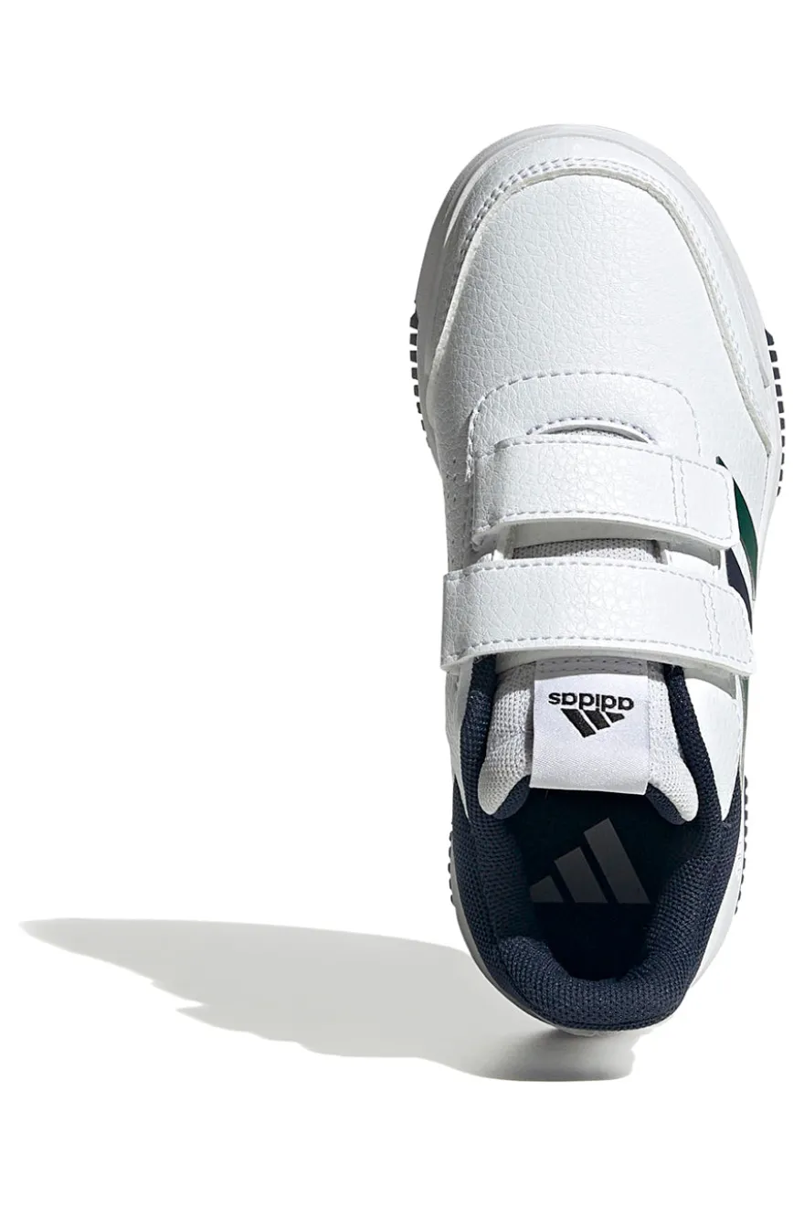 Sneakers bianche con dettagli blu e verdi chiusura a strappo Adidas Tensaur Sport 2.0 CF K