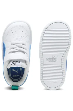 Sneakers bianche con dettagli blu e passante posteriore Puma Rickie AC+ Inf