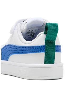 Sneakers bianche con dettagli blu e passante posteriore Puma Rickie AC+ Inf