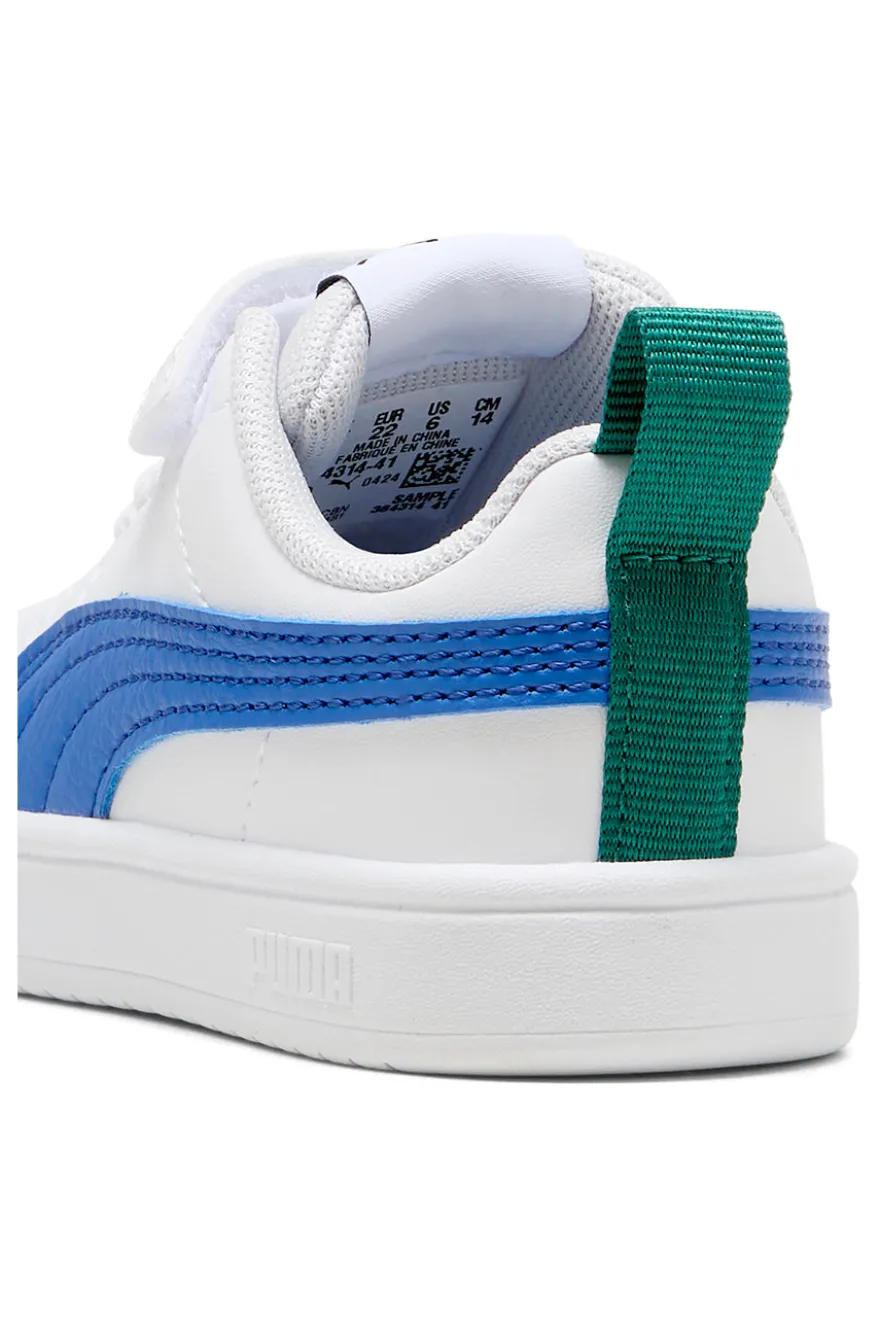 Sneakers bianche con dettagli blu e passante posteriore Puma Rickie AC+ Inf