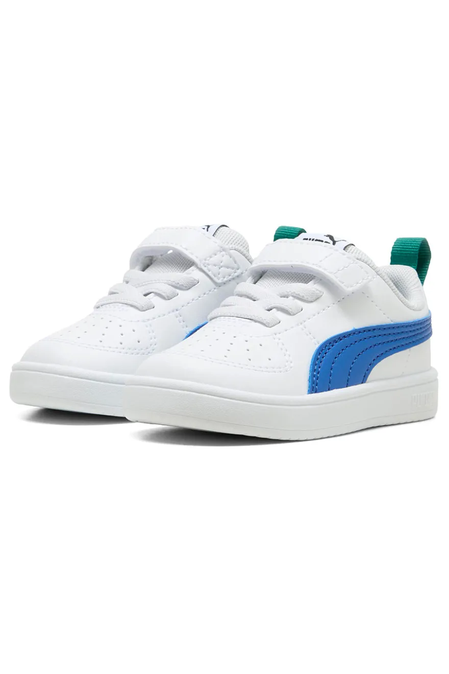 Sneakers bianche con dettagli blu e passante posteriore Puma Rickie AC+ Inf