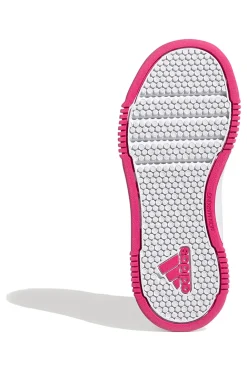 Sneakers bianche con dettagli fucsia e doppio strappo Adidas Tensaur Sport 2 CF K