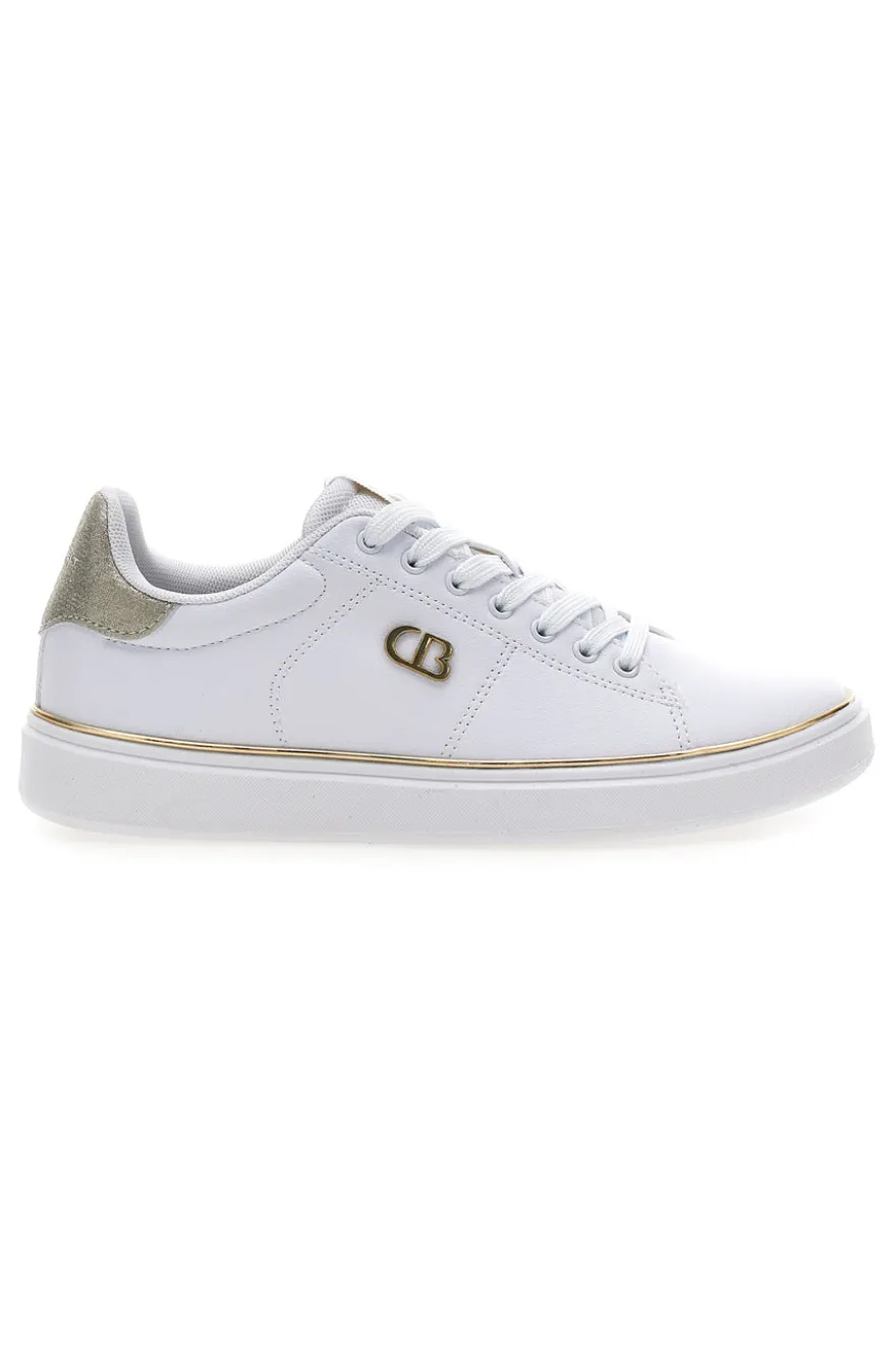 Sneakers bianche con dettagli dorati Cotton belt GTZ 2.0