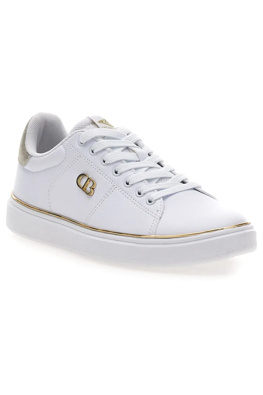 Sneakers bianche con dettagli dorati Cotton belt GTZ 2.0