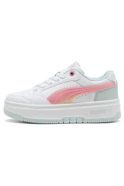 Sneakers bianche con dettagli rosa e azzurri platform Puma Rebound Femme Space Belle Jr