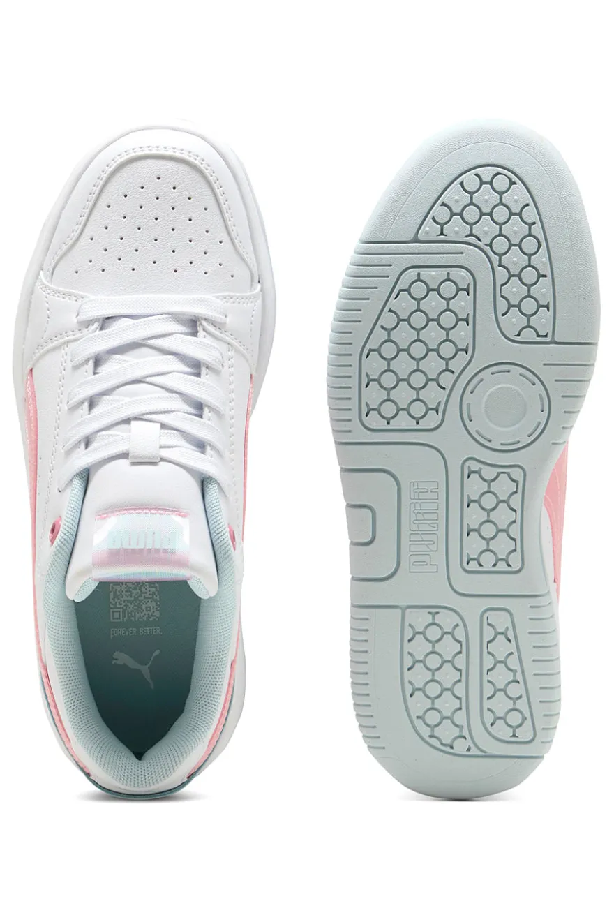 Sneakers bianche con dettagli rosa e azzurri platform Puma Rebound Femme Space Belle Jr