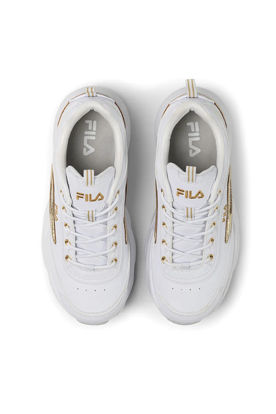 Sneakers bianche con dettagli oro e suola chunky Fila FFW0586