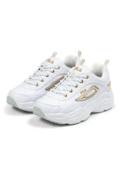 Sneakers bianche con dettagli oro e suola chunky Fila FFW0586