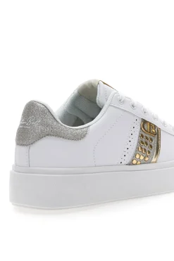 Sneakers Bianche con Dettagli Dorati COTTON BELT ANNUNZIATA LTH