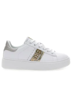 Sneakers Bianche con Dettagli Dorati COTTON BELT ANNUNZIATA LTH