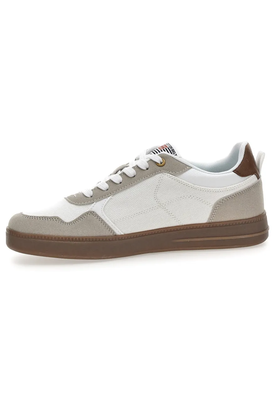 Sneakers bianche con dettagli marroni Cotton belt HOOK CVS