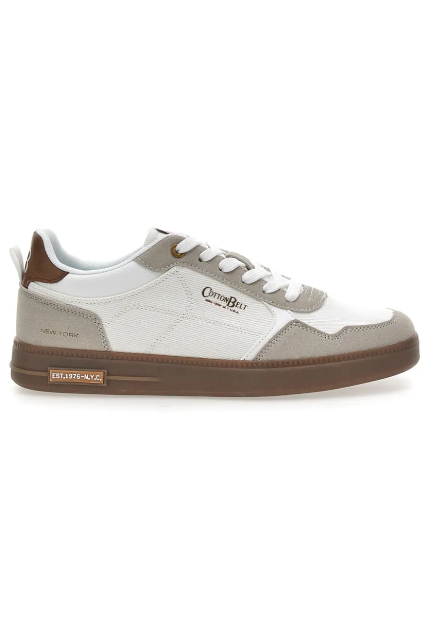 Sneakers bianche con dettagli marroni Cotton belt HOOK CVS