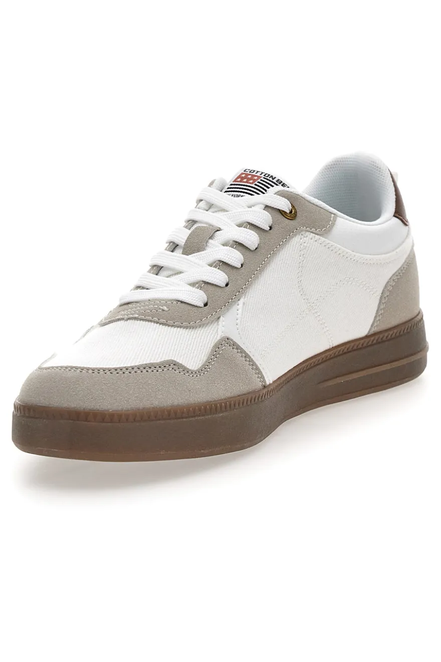 Sneakers bianche con dettagli marroni Cotton belt HOOK CVS