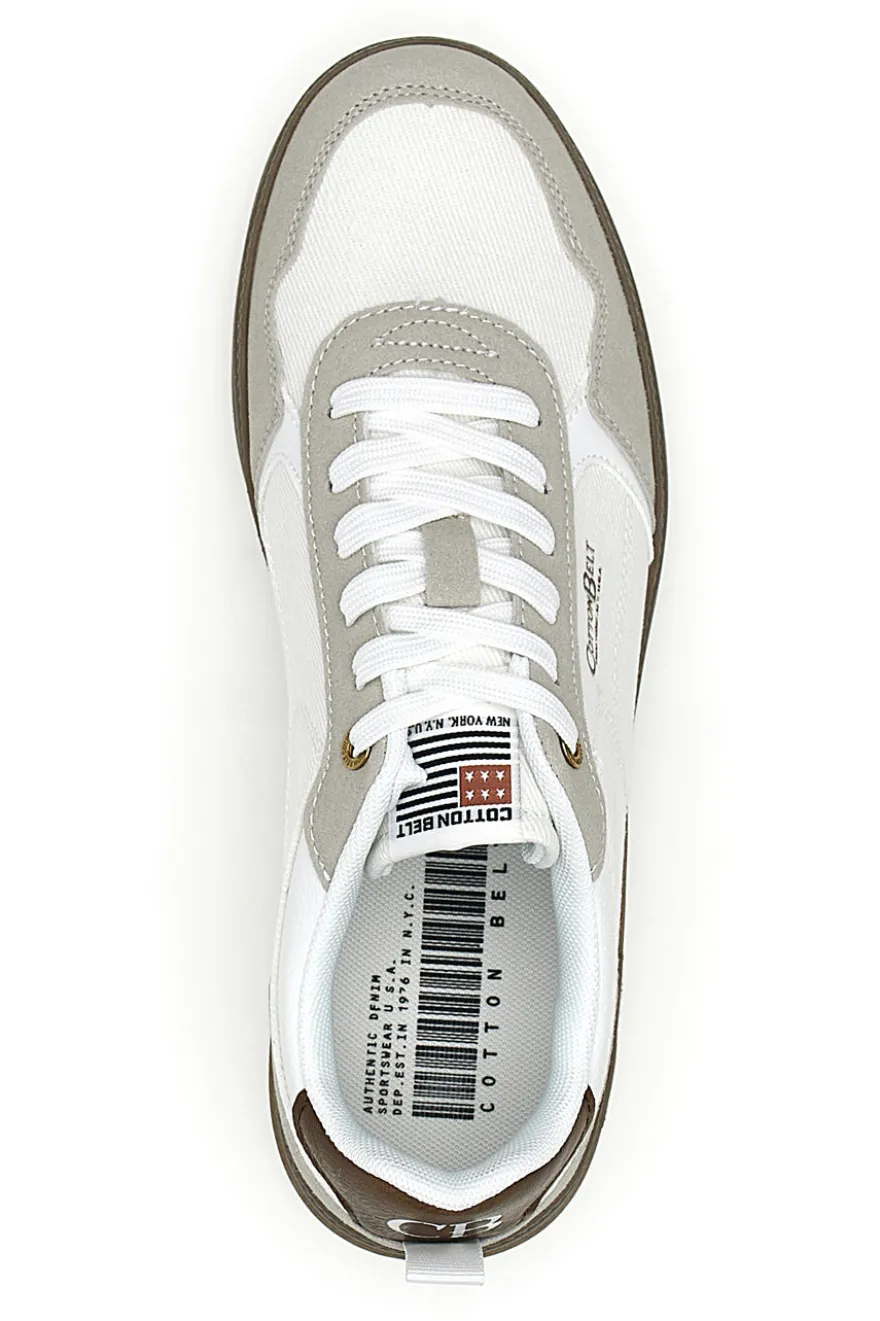 Sneakers bianche con dettagli marroni Cotton belt HOOK CVS