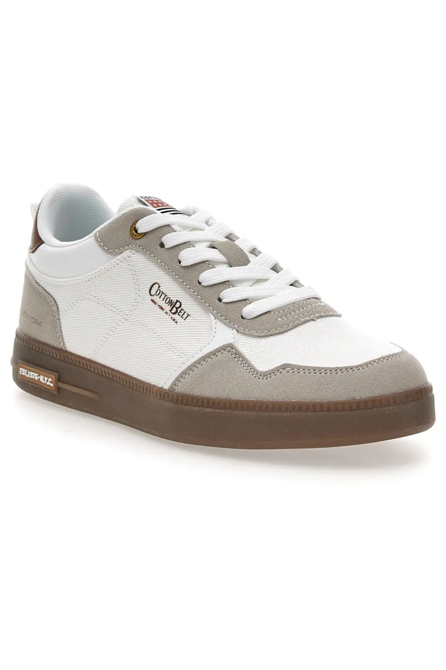 Sneakers bianche con dettagli marroni Cotton belt HOOK CVS