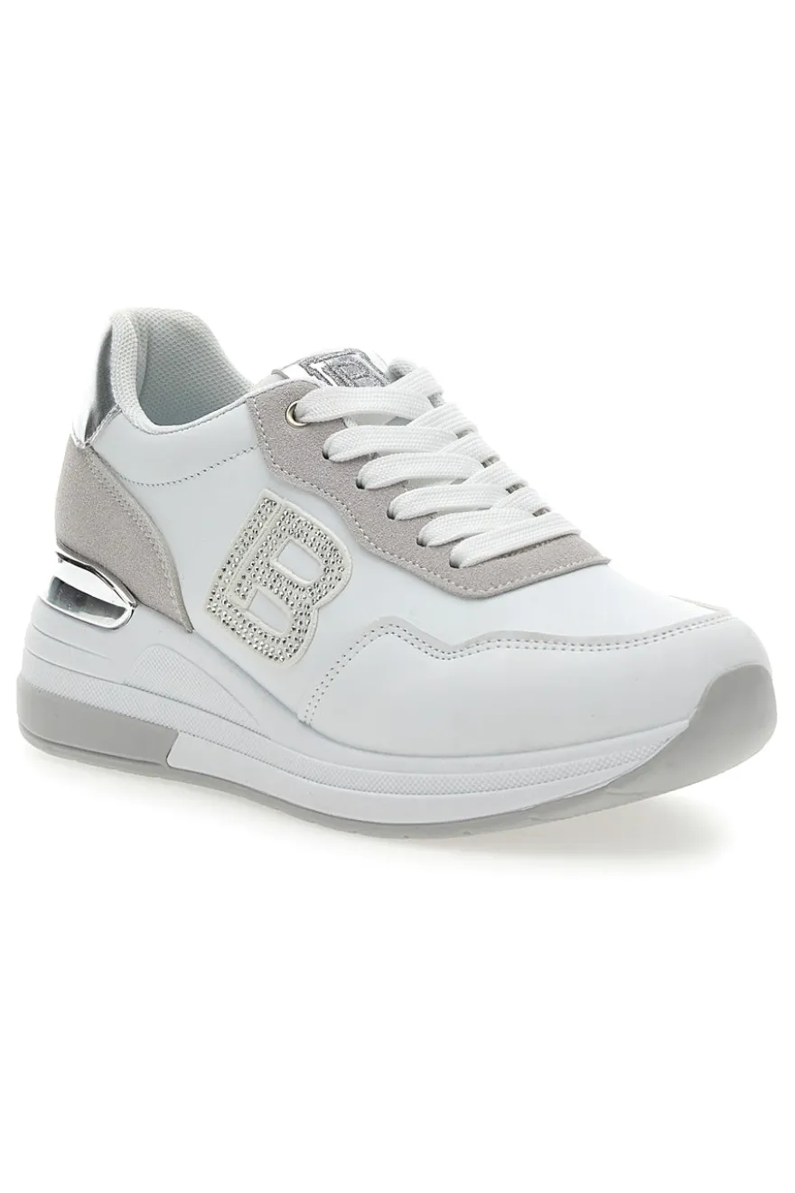 Sneakers Bianche con Dettagli Argentati Laura Biagiotti 8923