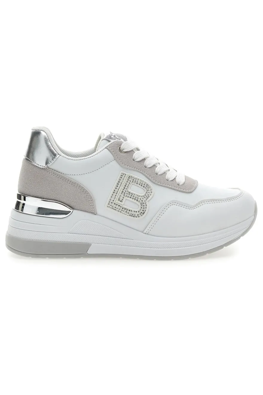 Sneakers Bianche con Dettagli Argentati Laura Biagiotti 8923