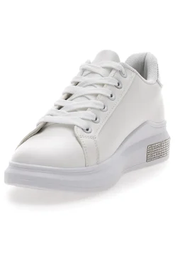 Sneakers Bianche Con Dettagli Argentati Prima Riga 460