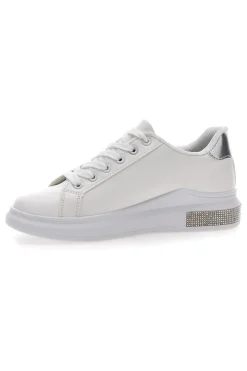 Sneakers Bianche Con Dettagli Argentati Prima Riga 460