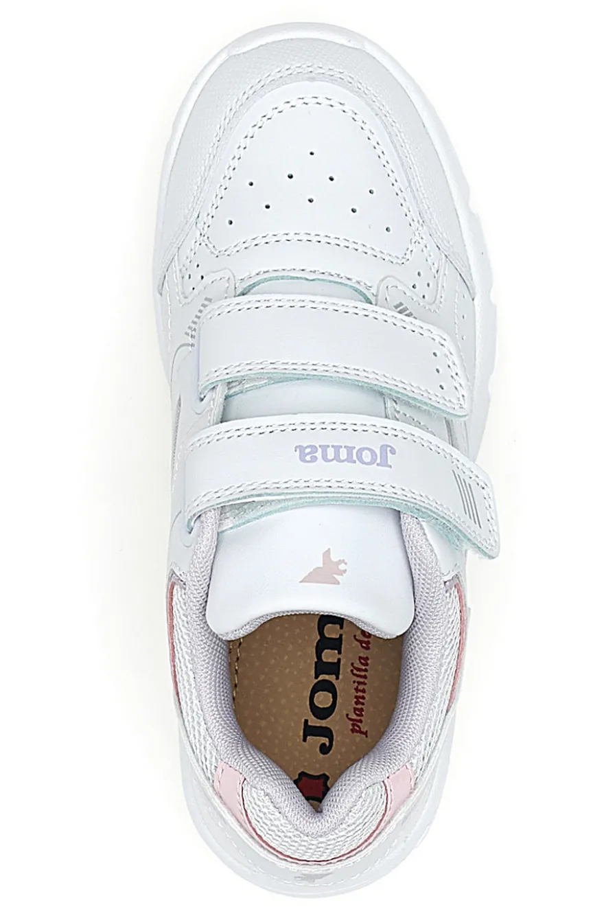 Sneakers bianche con doppio strappo Joma W School JR 2519