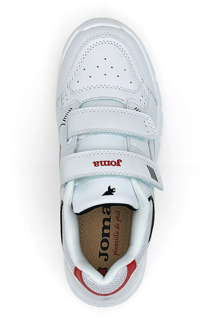 Sneakers bianche con doppio strappo Joma W.School JR 2506
