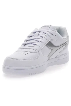Sneakers Bianche con Fregio Argento Diadora Raptor Low Moon WN