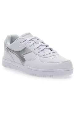 Sneakers Bianche con Fregio Argento Diadora Raptor Low Moon WN