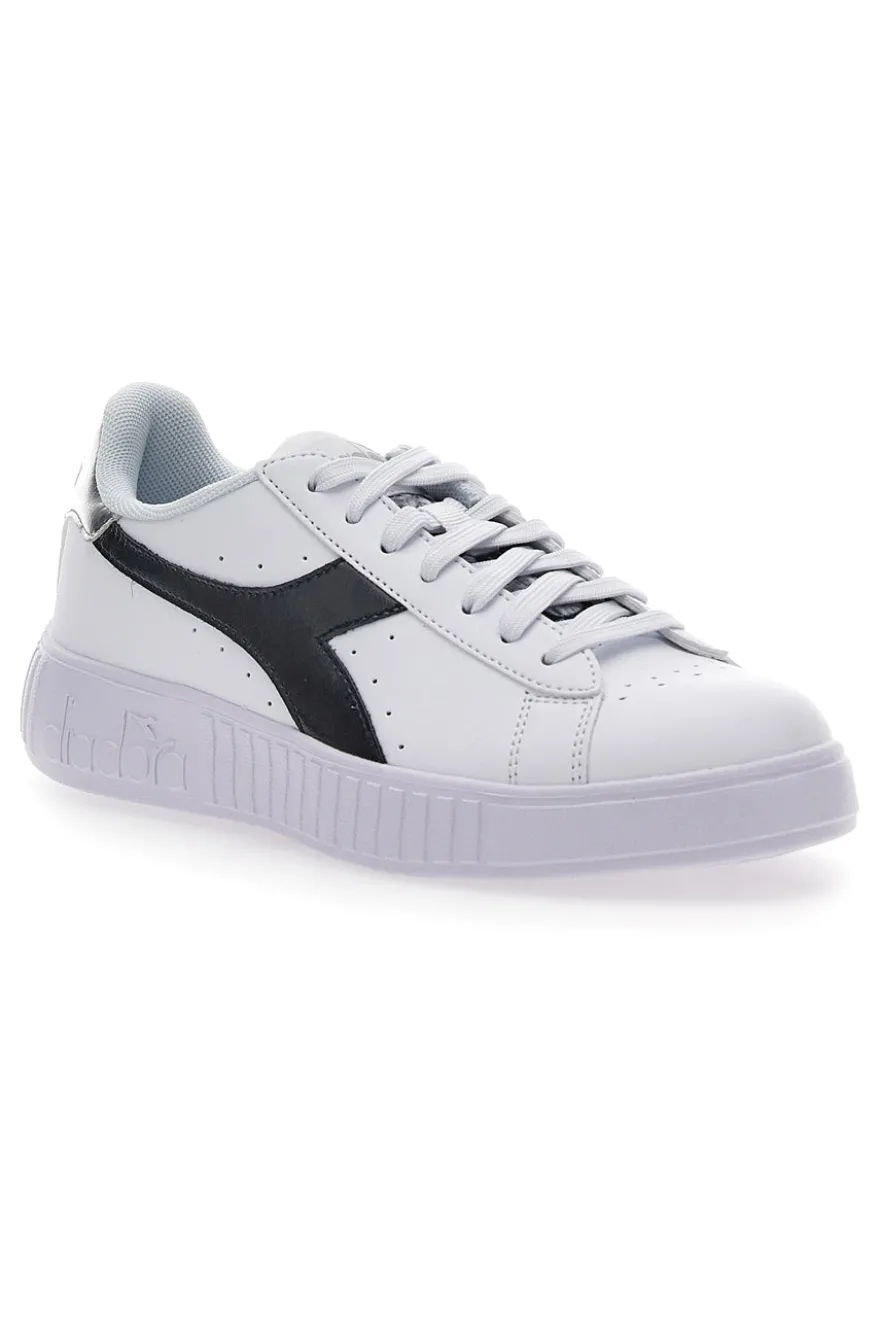 Sneakers Bianche con Fregio Nero Diadora Step P Teamtime