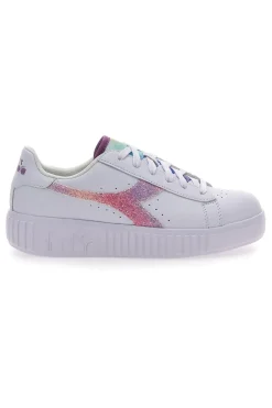 Sneakers Bianche Con Fregio Arcobaleno Diadora Game Step Glow Gs