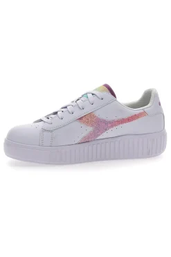 Sneakers Bianche Con Fregio Arcobaleno Diadora Game Step Glow Gs