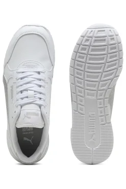 Sneakers bianche con glitter argento Puma ST Runner v4 SL Glitter Jr