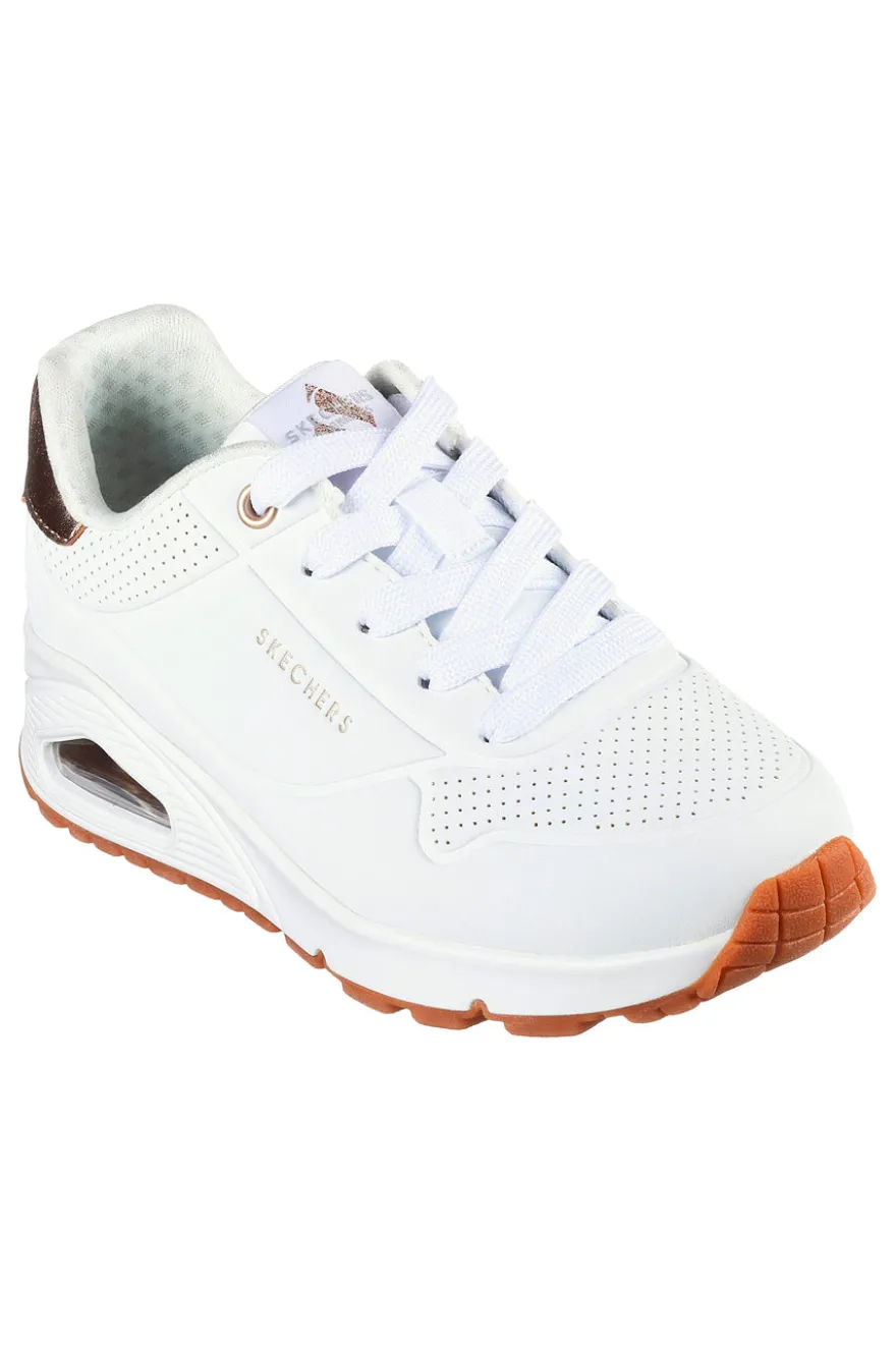 Sneakers bianche con inserti metallici Skechers UNO Gen1 SHIMMER AWAY ESS STREET GIRLS