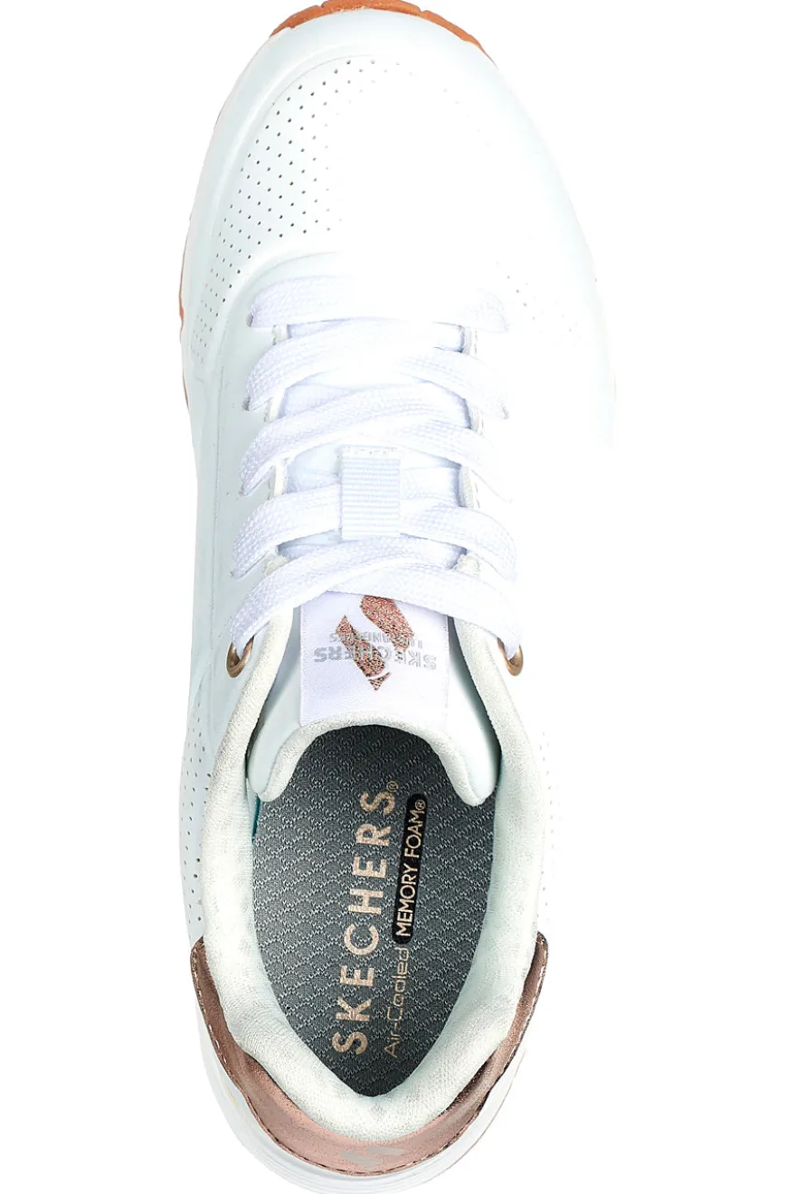 Sneakers bianche con inserti metallici Skechers UNO Gen1 SHIMMER AWAY ESS STREET GIRLS