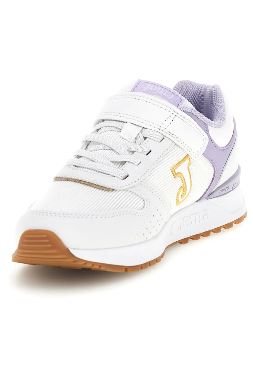 Sneakers bianche con inserti lilla Joma Tornado Jr 2619