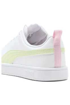 Sneakers bianche con inserti giallo chiaro e rosa Puma Rickie Jr
