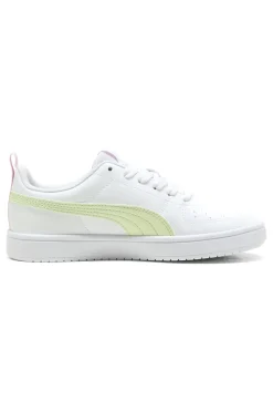 Sneakers bianche con inserti giallo chiaro e rosa Puma Rickie Jr
